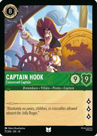 Captain Hook - Concerned Captain (77/204) - Hyperia City Cold Foil | Grognard Games