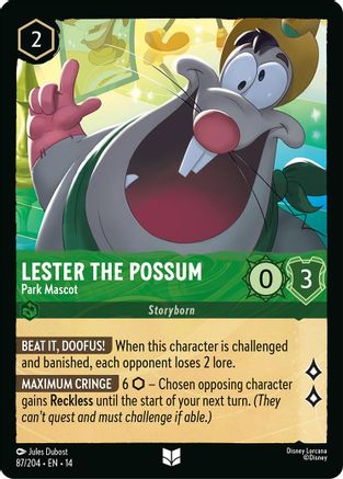 Lester the Possum - Park Mascot (87/204) - Hyperia City | Grognard Games