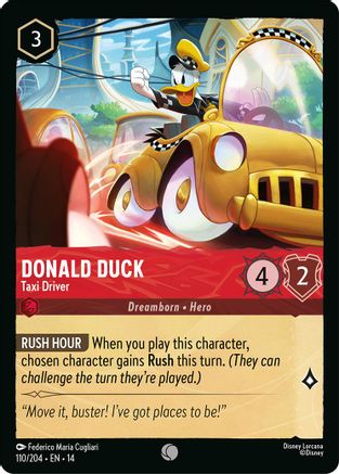 Donald Duck - Taxi Driver (110/204) - Hyperia City Cold Foil | Grognard Games