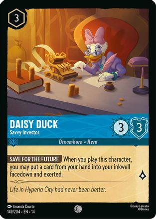 Daisy Duck - Savvy Investor (149/204) - Hyperia City Cold Foil | Grognard Games