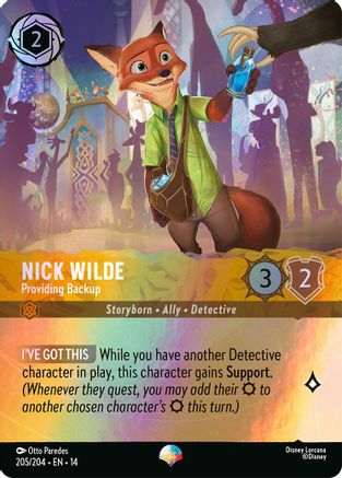 Nick Wilde - Providing Backup (Epic) (205/204) - Hyperia City Holofoil | Grognard Games