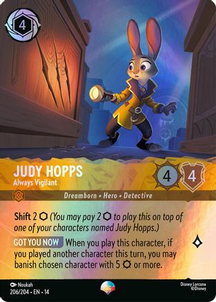Judy Hopps - Always Vigilant (Epic) (206/204) - Hyperia City Holofoil | Grognard Games