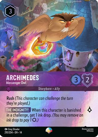 Archimedes - Messenger Owl (Epic) (210/204) - Hyperia City Holofoil | Grognard Games