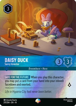 Daisy Duck - Savvy Investor (Epic) (217/204) - Hyperia City Holofoil | Grognard Games