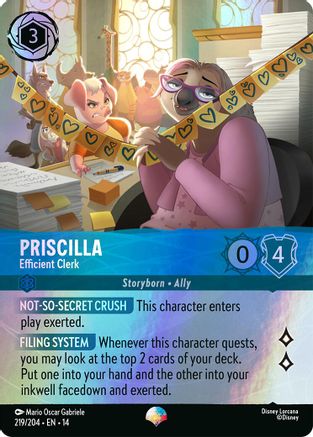 Priscilla - Efficient Clerk (Epic) (219/204) - Hyperia City Holofoil | Grognard Games