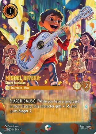 Miguel Rivera - Street Musician (Enchanted) (224/204) - Hyperia City Holofoil | Grognard Games