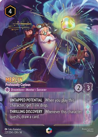 Merlin - Profoundly Curious (Enchanted) (227/204) - Hyperia City Holofoil | Grognard Games