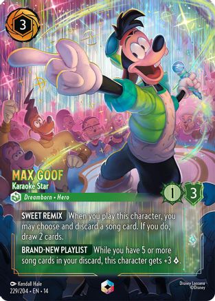 Max Goof - Karaoke Star (Enchanted) (229/204) - Hyperia City Holofoil | Grognard Games
