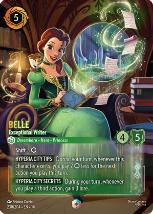 Belle - Exceptional Writer (Enchanted) (230/204) - Hyperia City Holofoil | Grognard Games