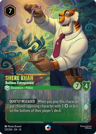 Shere Khan - Ruthless Entrepreneur (Enchanted) (231/204) - Hyperia City Holofoil | Grognard Games