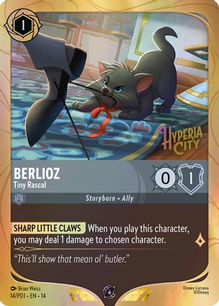 Berlioz - Tiny Rascal (14) - Disney Lorcana Promo Cards Holofoil | Grognard Games