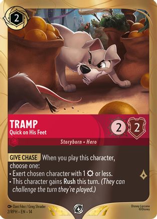 Tramp - Quick on His Feet (2) - Disney Lorcana Promo Cards Holofoil | Grognard Games