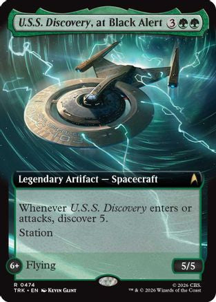 U.S.S. Discovery, at Black Alert (Extended Art) (TRK-474) - Star Trek | Grognard Games