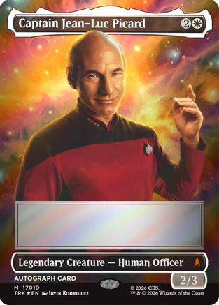 Captain Jean-Luc Picard (Borderless) (Signed) (TRK-1701) - Star Trek Foil | Grognard Games