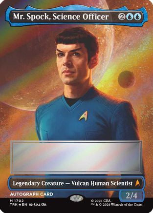 Mr. Spock, Science Officer (Borderless) (Signed) (TRK-1702) - Star Trek Foil | Grognard Games