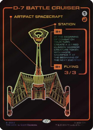 D-7 Battle Cruiser (Showcase) (TRK-553) - Star Trek Foil | Grognard Games