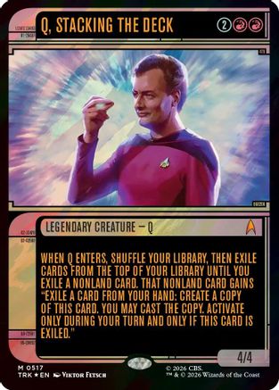 Q, Stacking the Deck (Showcase) (Surge Foil) (TRK-517) - Star Trek Foil | Grognard Games