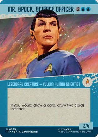 Mr. Spock, Science Officer (Borderless) (Surge Foil) (TRK-535) - Star Trek Foil | Grognard Games