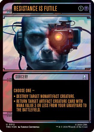 Resistance Is Futile (Showcase) (Surge Foil) (TRK-512) - Star Trek Foil | Grognard Games