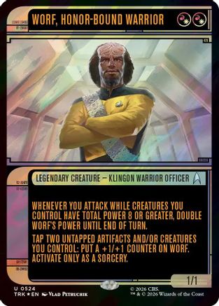 Worf, Honor-Bound Warrior (Showcase) (0524) (Surge Foil) (TRK-524) - Star Trek Foil | Grognard Games