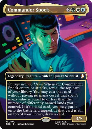 Commander Spock (Borderless) (TRC-002) - Commander: Star Trek Foil | Grognard Games