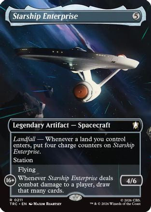 Starship Enterprise (Borderless) (TRC-211) - Commander: Star Trek Foil | Grognard Games