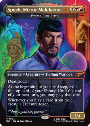 Spock, Mirror Malefactor - Prosper, Tome-Bound (Borderless) (SDS-024) - Star Trek: Stardates Foil | Grognard Games