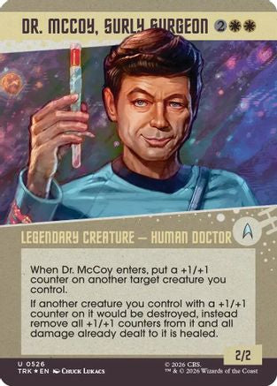 Dr. McCoy, Surly Surgeon (Showcase) (Surge Foil) (TRK-526) - Star Trek Foil | Grognard Games