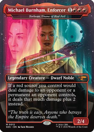 Michael Burnham, Enforcer - Torbran, Thane of Red Fell (Borderless) (SDS-012) - Star Trek: Stardates Foil | Grognard Games