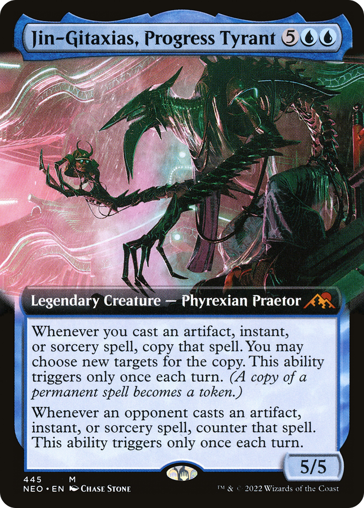 Jin-Gitaxias, Progress Tyrant (Extended Art) [Kamigawa: Neon Dynasty] | Grognard Games