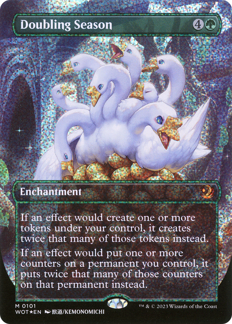 Doubling Season (Anime Borderless) (Confetti Foil) [Wilds of Eldraine: Enchanting Tales] | Grognard Games