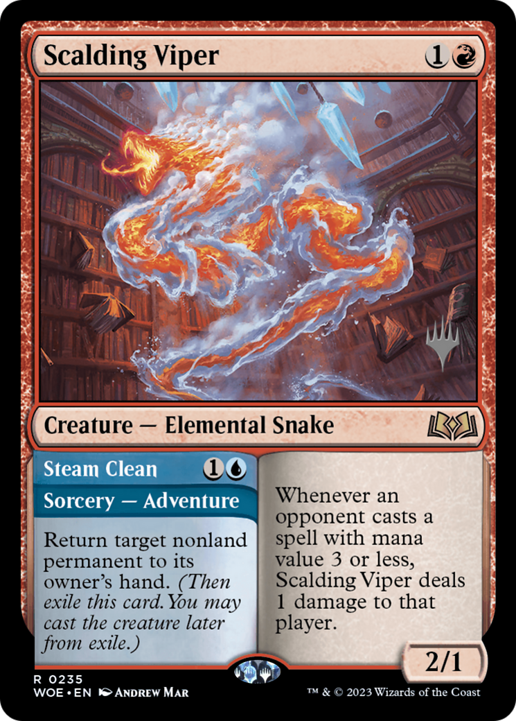 Scalding Viper // Steam Clean (Promo Pack) [Wilds of Eldraine Promos] | Grognard Games