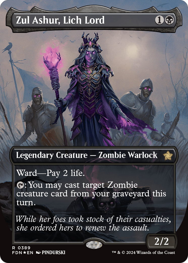 Zul Ashur, Lich Lord (Borderless) (Mana Foil) [Foundations] | Grognard Games