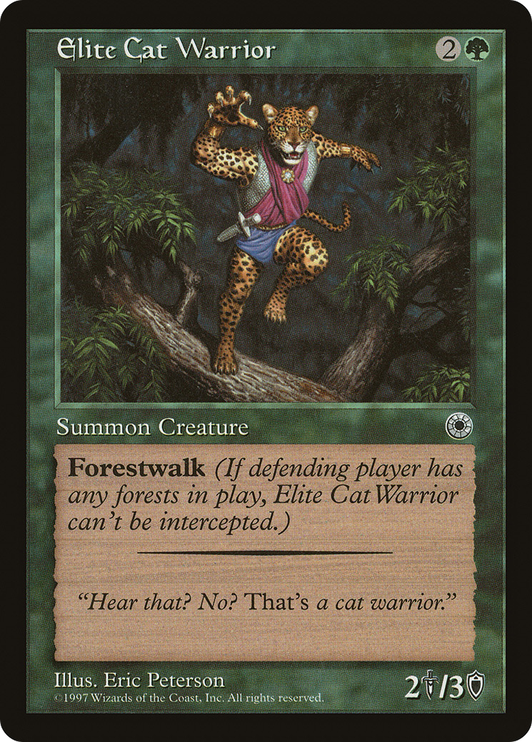 Elite Cat Warrior (With Flavor Text) [Portal] | Grognard Games