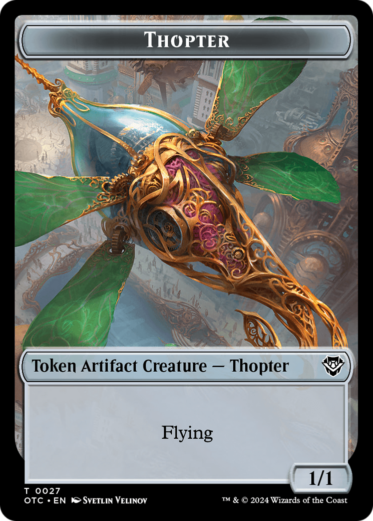 Thopter // Treasure Double-Sided Token [Outlaws of Thunder Junction Commander Tokens] | Grognard Games