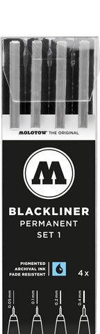 MOLOTOW BLACKLINER PERMANENT 4 PEN SET 1 | Grognard Games