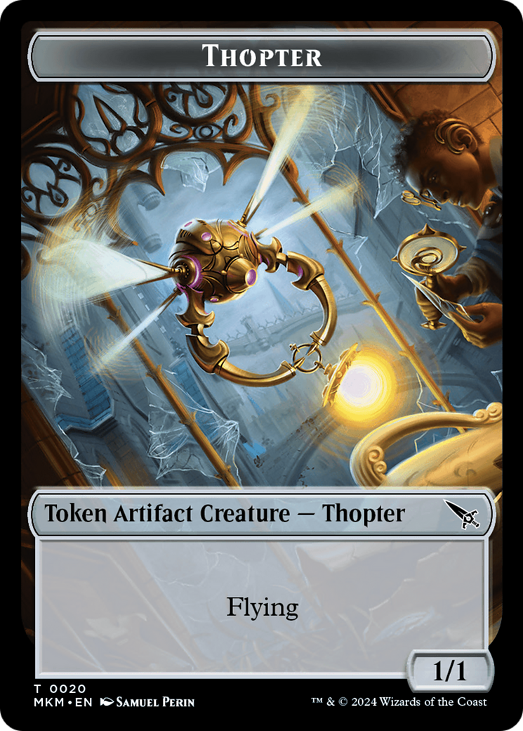 Thopter (0020) // Clue (0014) Double-Sided Token [Murders at Karlov Manor Tokens] | Grognard Games