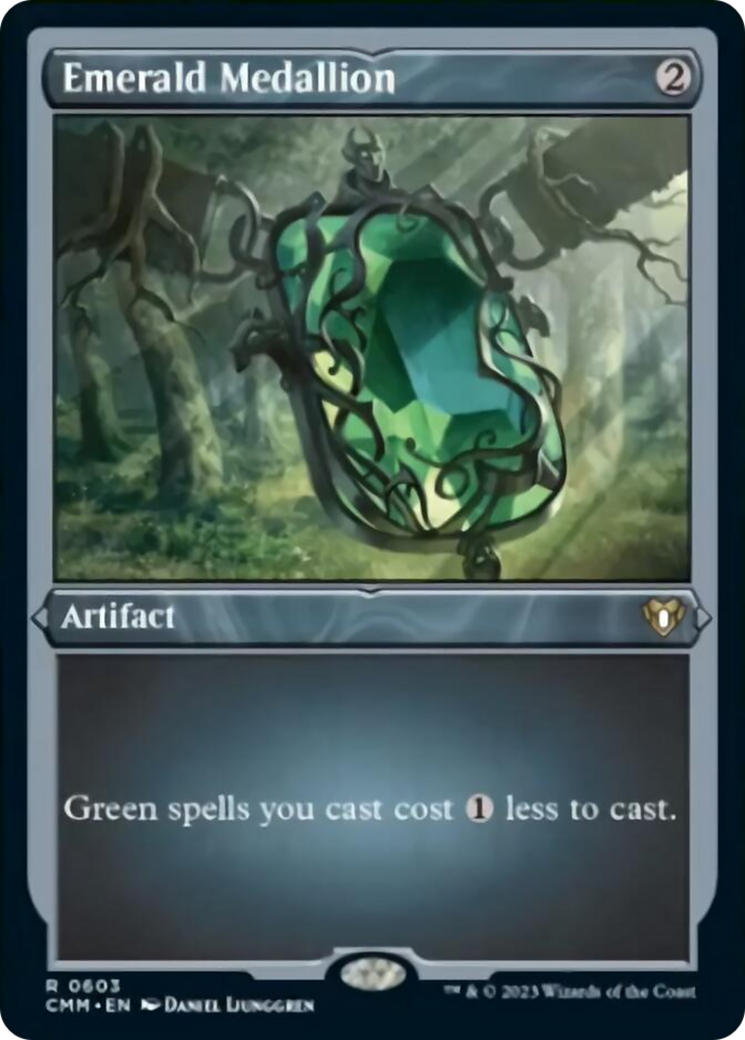 Emerald Medallion (Foil Etched) [Commander Masters] | Grognard Games