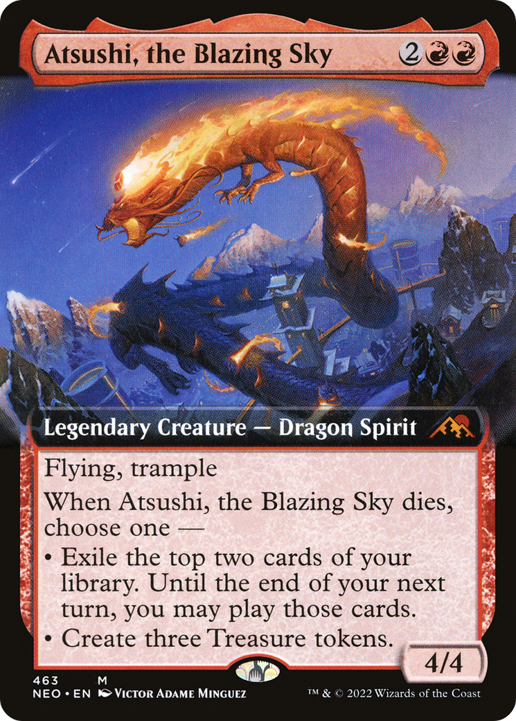 Atsushi, the Blazing Sky (Extended Art) [Kamigawa: Neon Dynasty] | Grognard Games