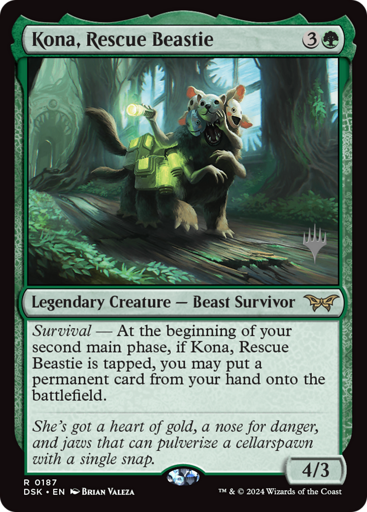 Kona, Rescue Beastie (0187) (Promo Pack) [Duskmourn: House of Horror Promos] | Grognard Games