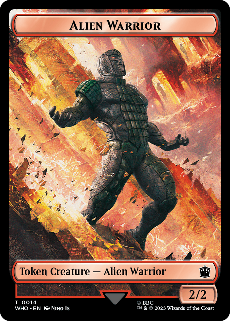 Alien Warrior // Treasure (0030) Double-Sided Token [Doctor Who Tokens] | Grognard Games