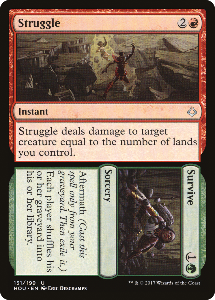 Struggle // Survive (HOU-151) - Hour of Devastation Foil | Grognard Games
