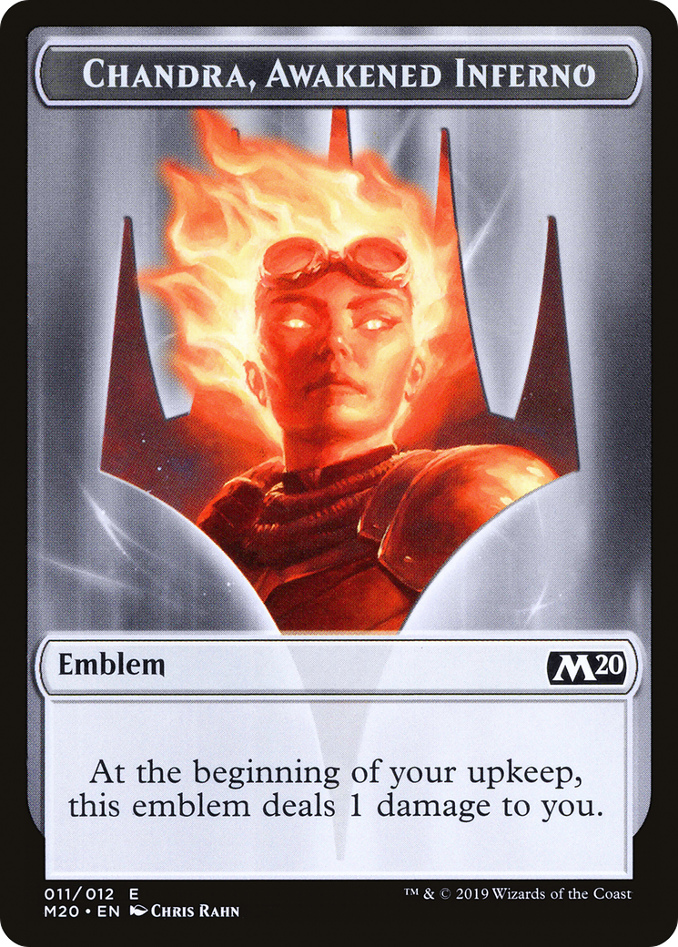 Chandra, Awakened Inferno Emblem [Core Set 2020 Tokens] | Grognard Games