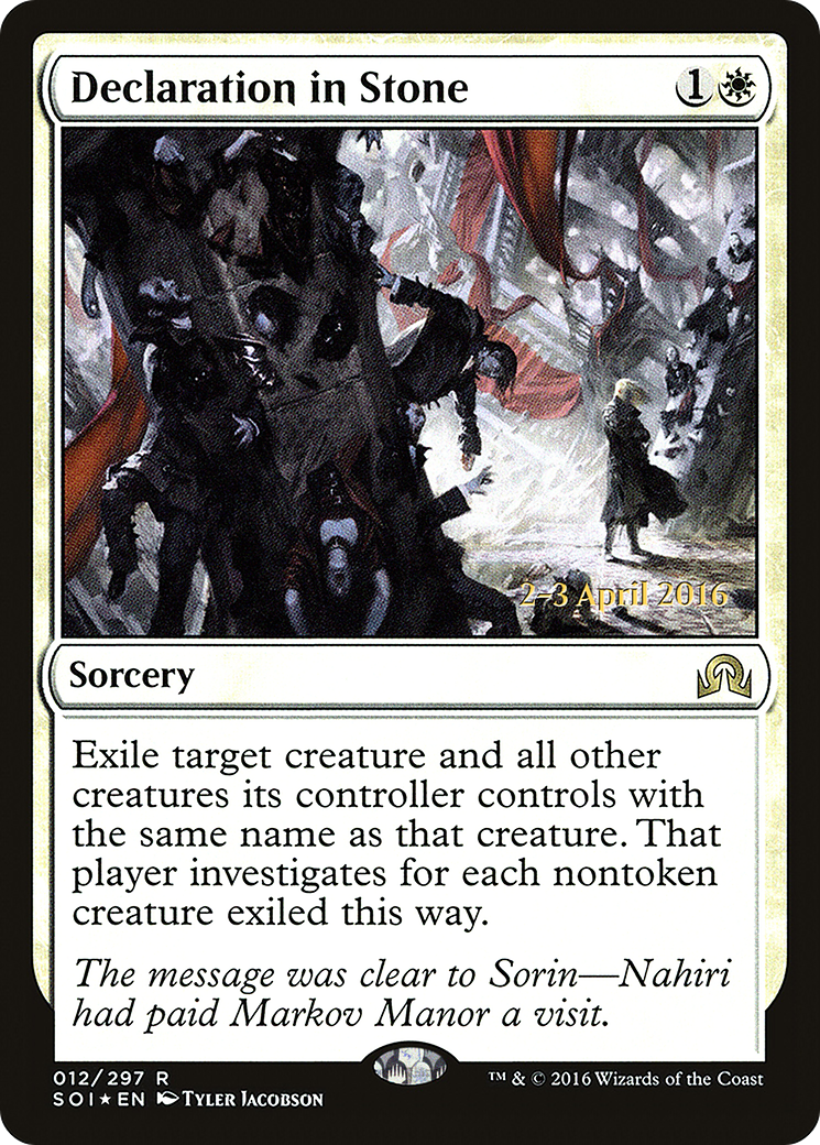 Declaration in Stone [Shadows over Innistrad Prerelease Promos] | Grognard Games