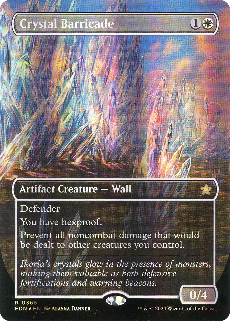 Crystal Barricade (Borderless) (Mana Foil) [Foundations] | Grognard Games