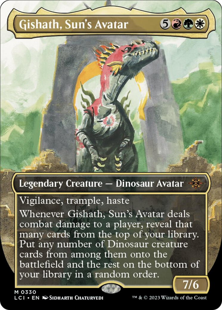 Gishath, Sun's Avatar (Borderless) [The Lost Caverns of Ixalan] | Grognard Games