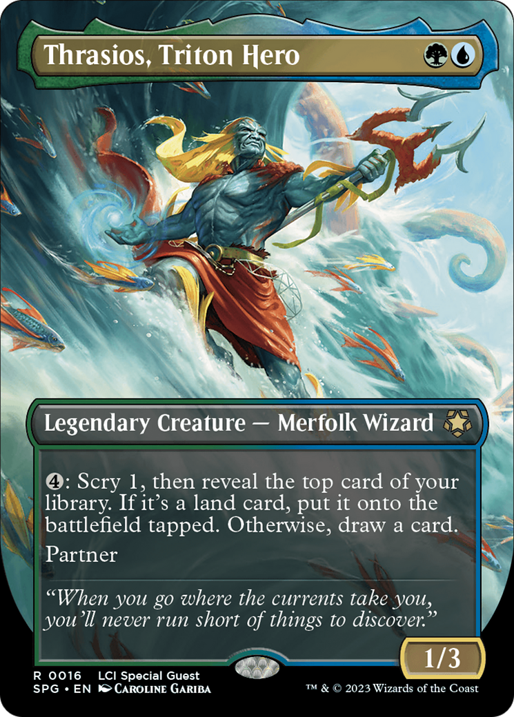 Thrasios, Triton Hero (Borderless) [The Lost Caverns of Ixalan Special Guests] | Grognard Games
