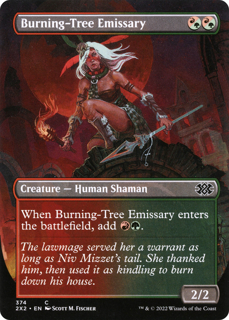 Burning-Tree Emissary (Borderless Alternate Art) [Double Masters 2022] | Grognard Games