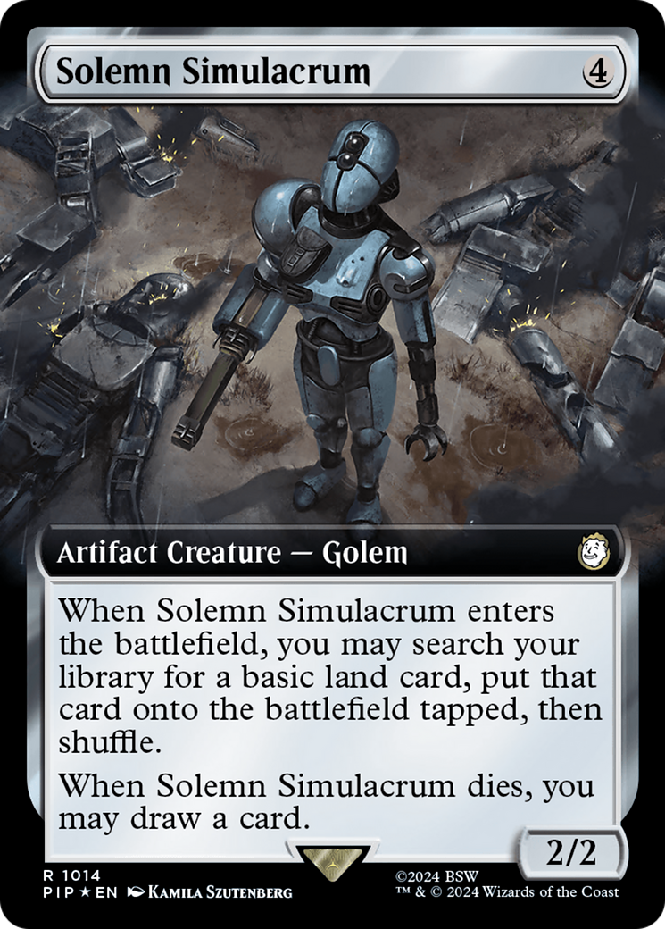 Solemn Simulacrum (Extended Art) (Surge Foil) [Fallout] | Grognard Games