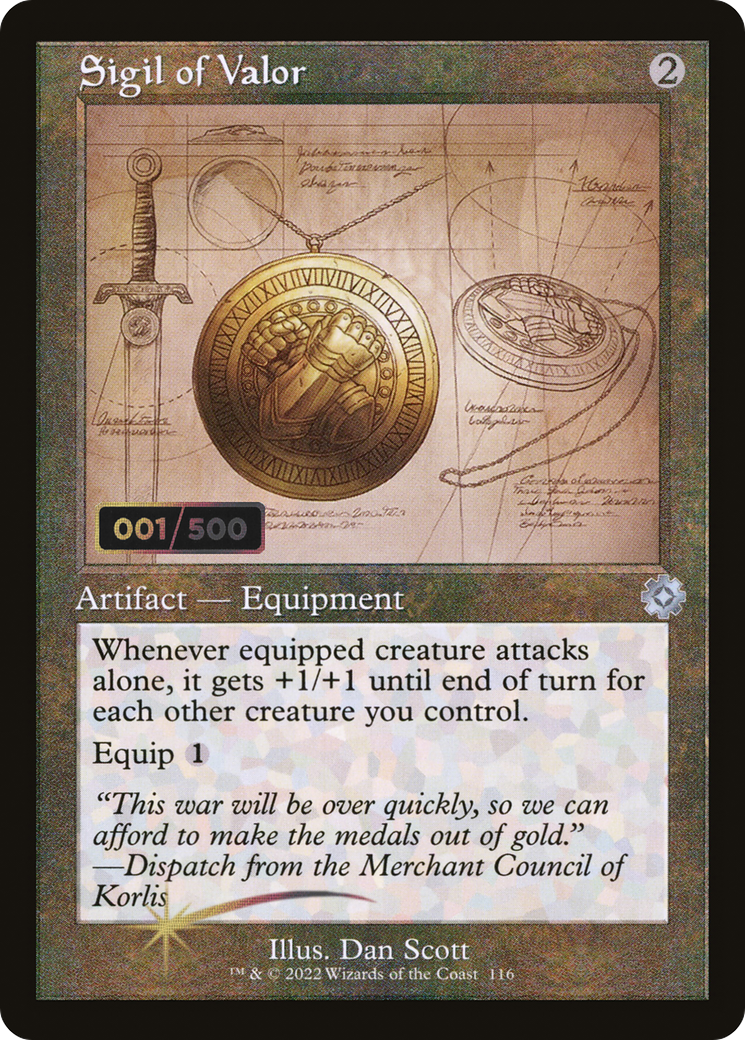 Sigil of Valor (Retro Schematic) (Serial Numbered) [The Brothers' War Retro Artifacts] | Grognard Games